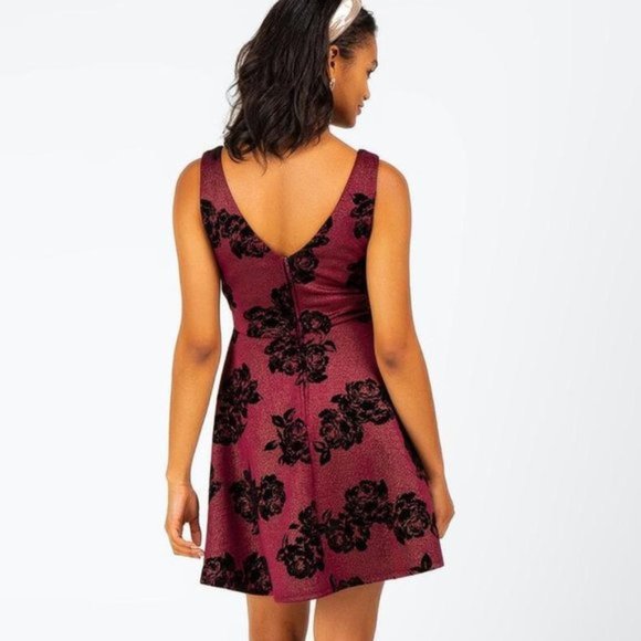 Francesca's | NWT Patrice Flocked Floral Dress - Picture 15 of 16